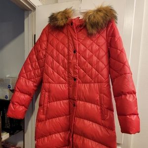 Ladies Red Puffer Coat